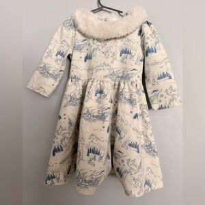 Janie and Jack Cream and Blue Dress